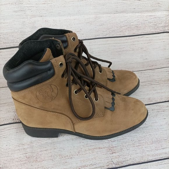 Laredo Womens Western Work Boots 6.5M Brown 6" Saddle Brand - Picture 3 of 9